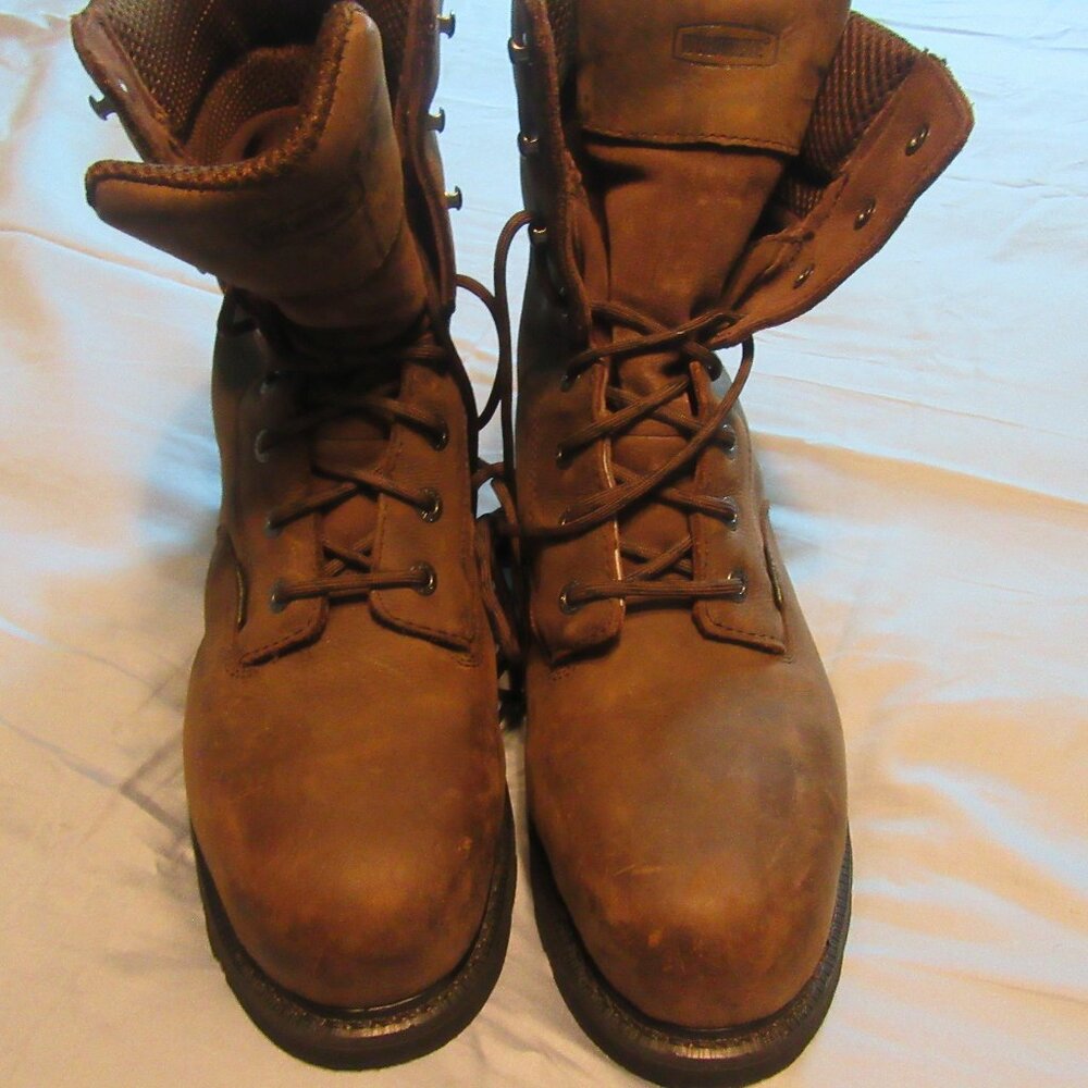Mens Wolverine McKay 8" Steel Toe Waterproof MG Work Boots Sz 12 Brown